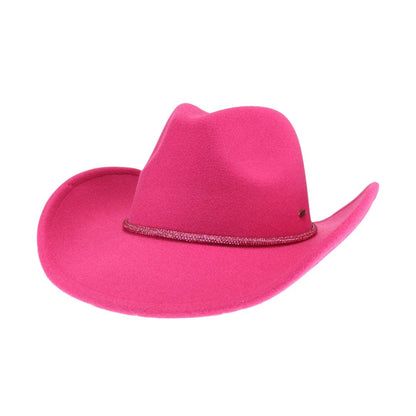 C.C Reno Vegan Fabric Cowboy Hat: Hot Pink
