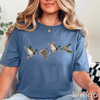 Patchwork Mallard Duck Graphic T-Shirt | Gildan : White / Large