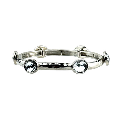 Faceted oval crystal bracelet: Champagne