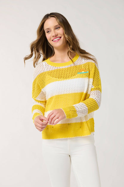 Shiraleah Sunrise STRIPED MESH SWEATER