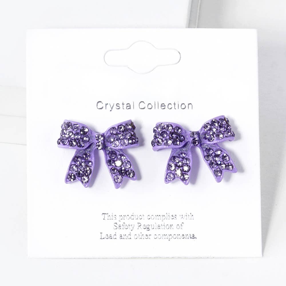 Crystal Rhinestone Pave Bow Stud Earrings
: Black Clear