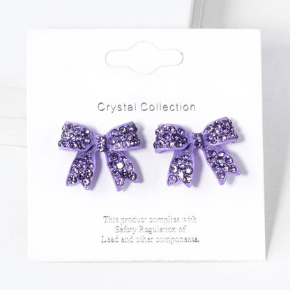 Crystal Rhinestone Pave Bow Stud Earrings
: Black Clear