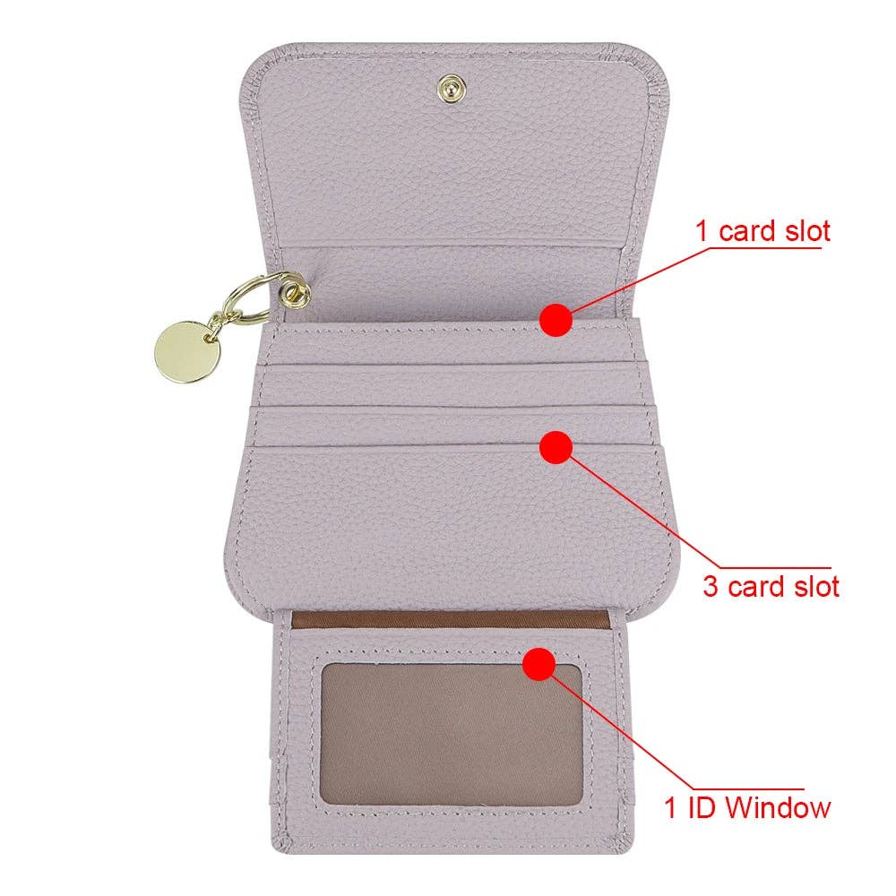 Genuine Leather RFID Keychain Wallet: Orange