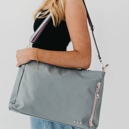 Nina Nylon Organizer Tote Bag: Navy