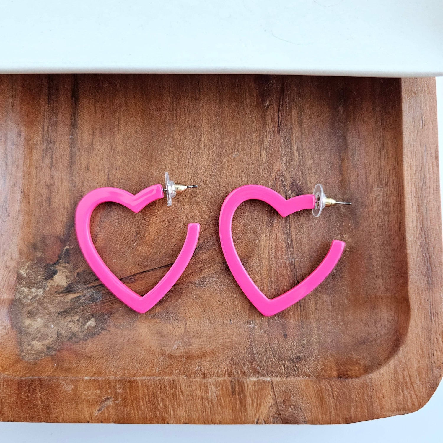Heart Hoops - Ultra Pink // Jewelry, Earrings, Valentine&