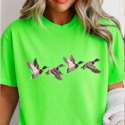 Patchwork Mallard Duck Graphic T-Shirt | Gildan : White / Large