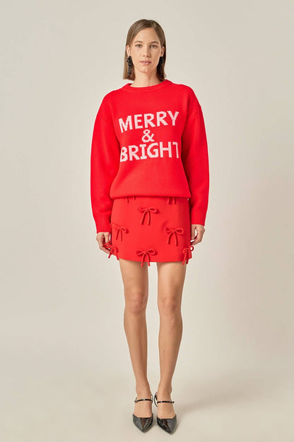 English Laundry Sweater: RED / MERRY &amp; BRIGHT