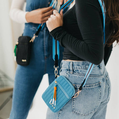Starlette Quilted Crossbody Bag: Blue