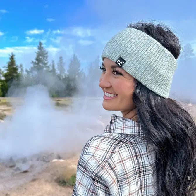 Allover Clear Sequin Head Wrap HWC0044: Lt. Grey