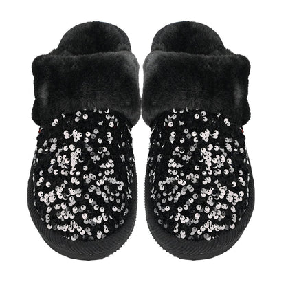 Sequin Fur C.C Slippers: Hot Pink / MD/LG