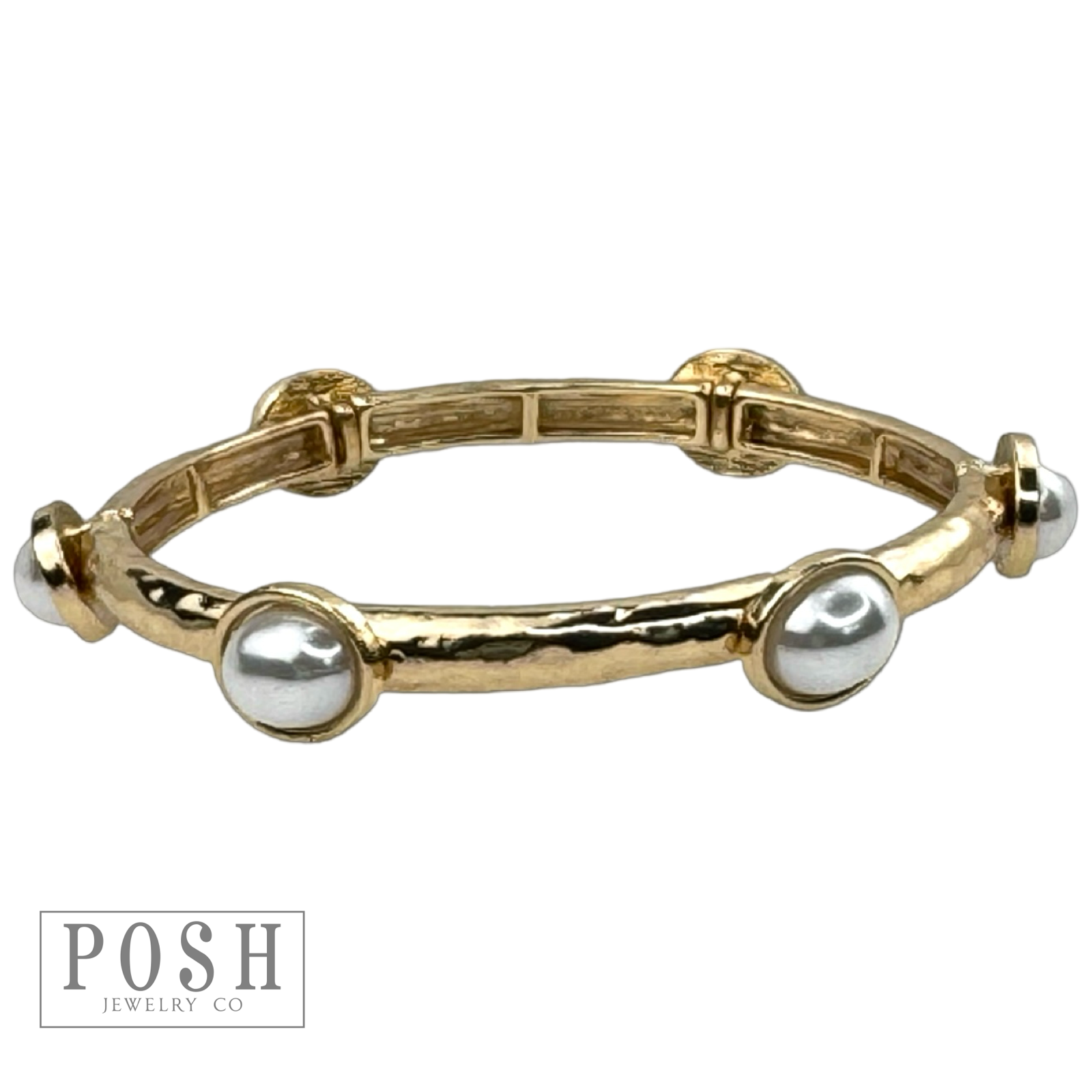 Faceted oval crystal bracelet: Gold