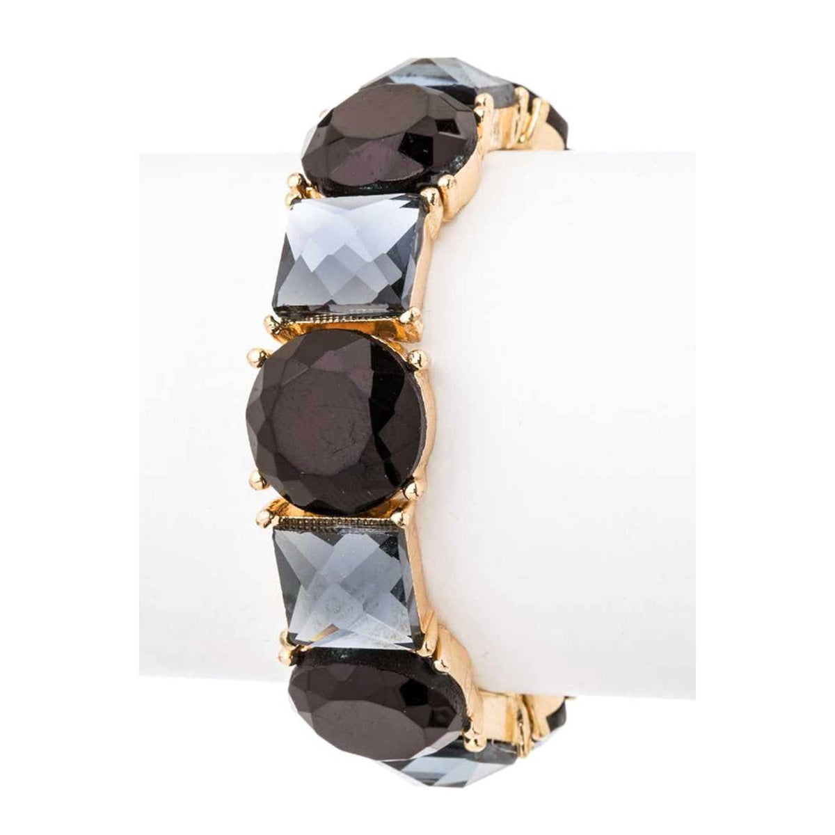 Lucite Stretch Bracelet: Gold/Clear