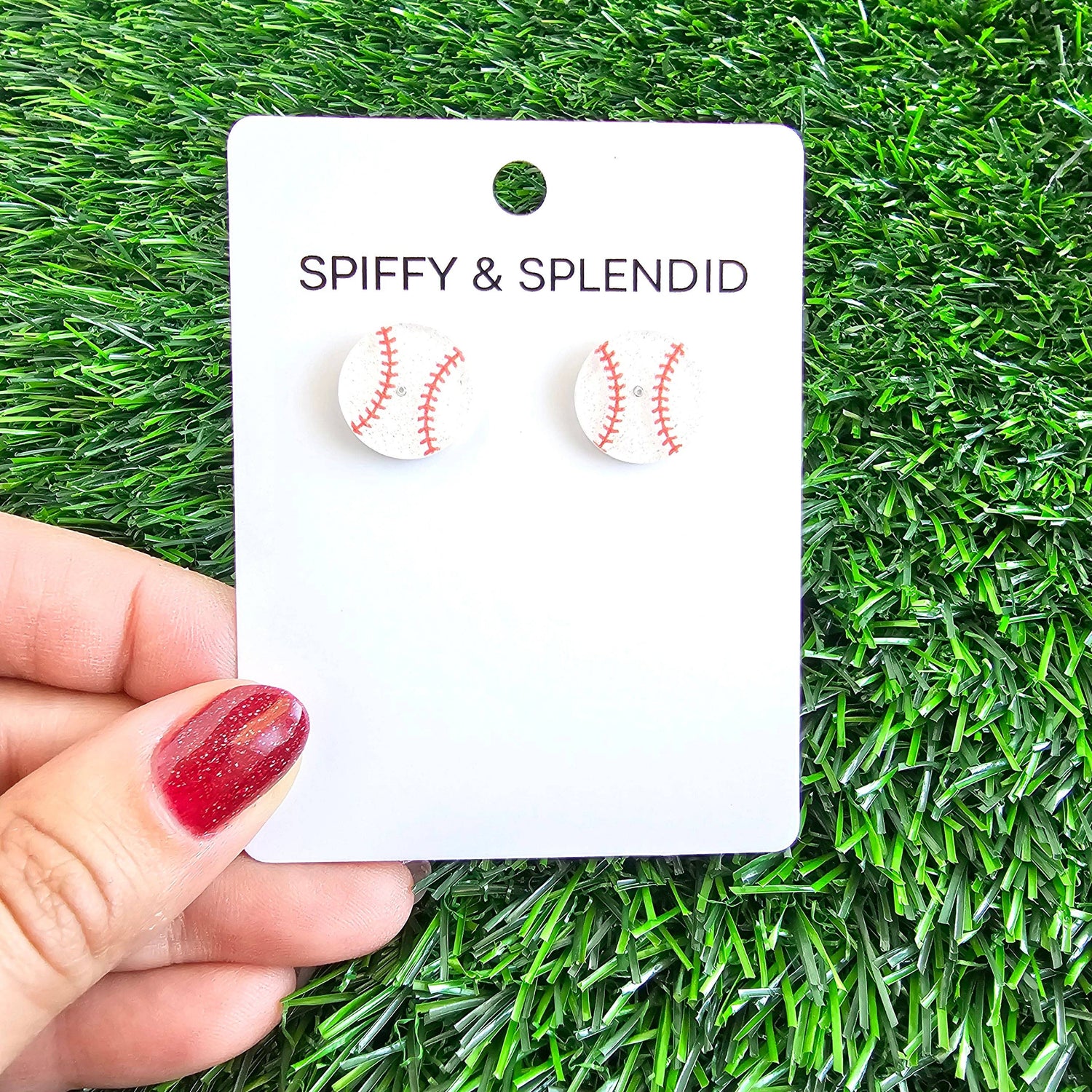 Glitter Baseball Studs // Game Day Earrings