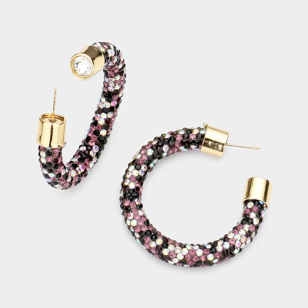 Rhinestone Pave Hoop Earrings
: Blmt