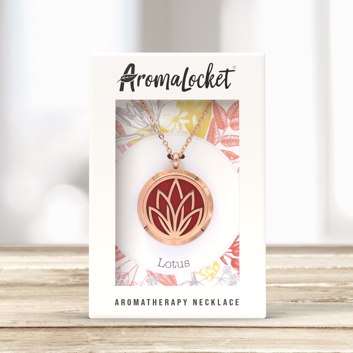 Lotus Essential Oil Diffuser Necklace - Rose Gold