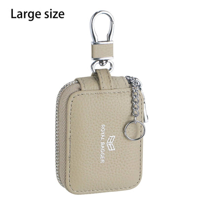 3901 Leather Earphone Pouch with Keychain: Orange