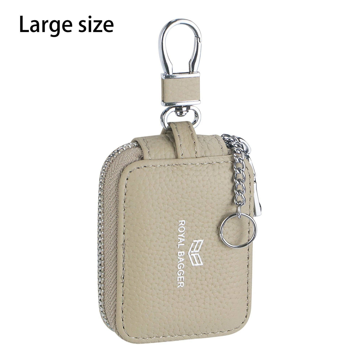 3901 Leather Earphone Pouch with Keychain: Black