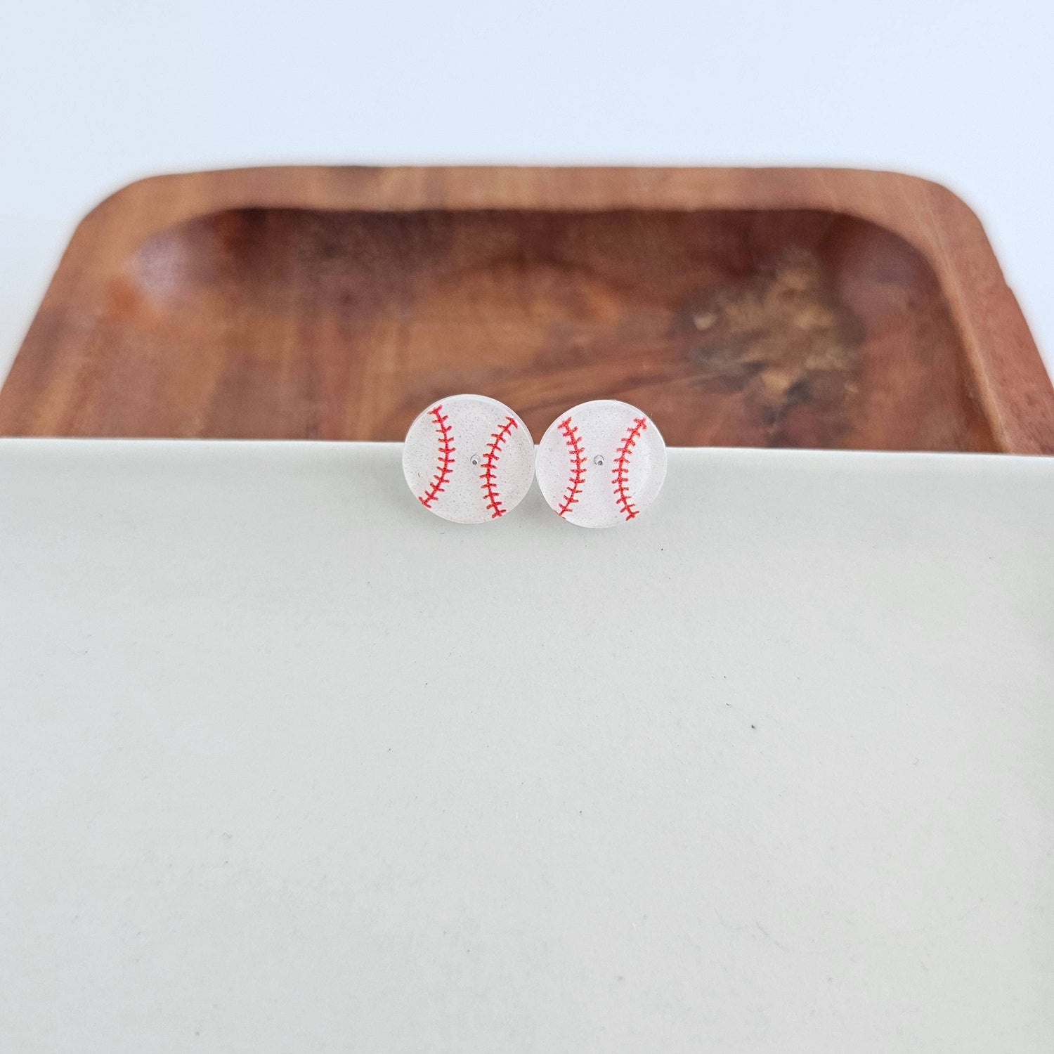 Glitter Baseball Studs // Game Day Earrings