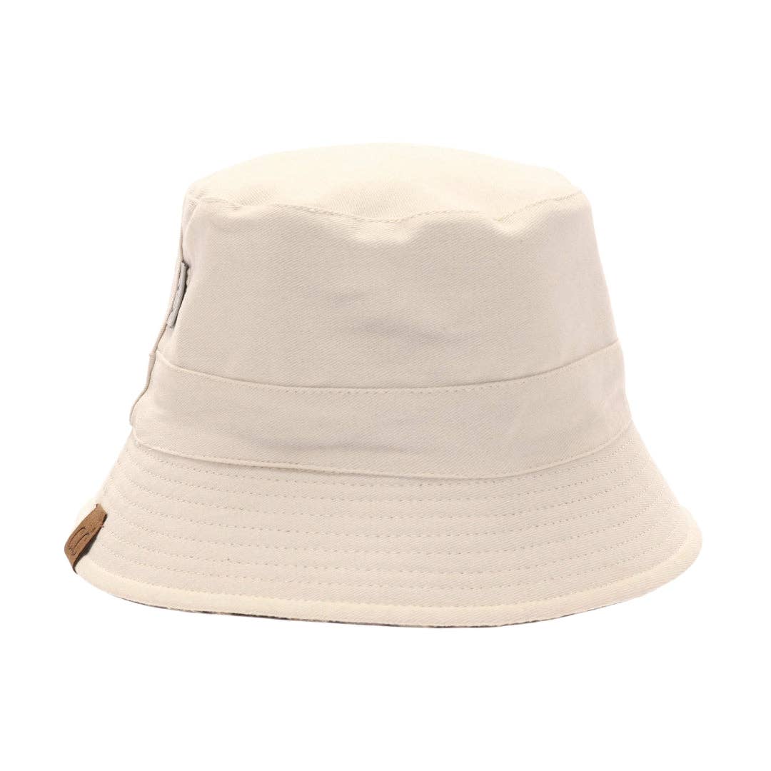 Leopard Reversible Rain Bucket Hat BK: Dark Beige