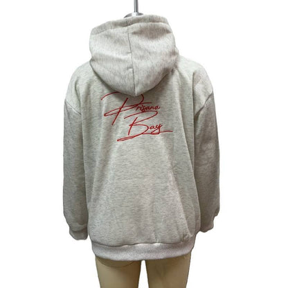 Bow Pattern Floral Hooded Sweatshirt: Pink / M