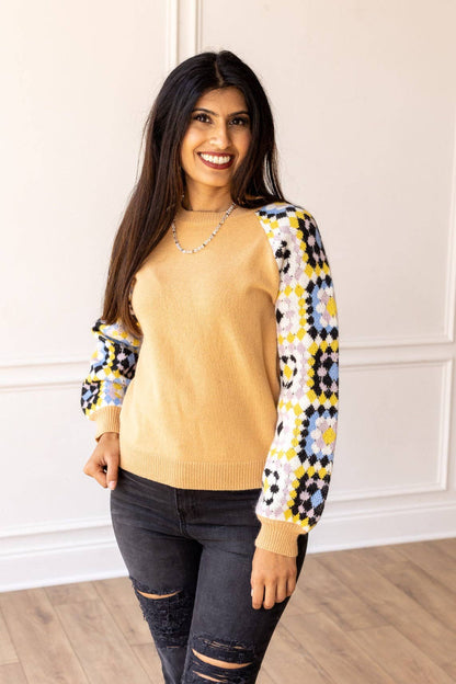 Enchanting Crochet Cozy Sweater: Tan