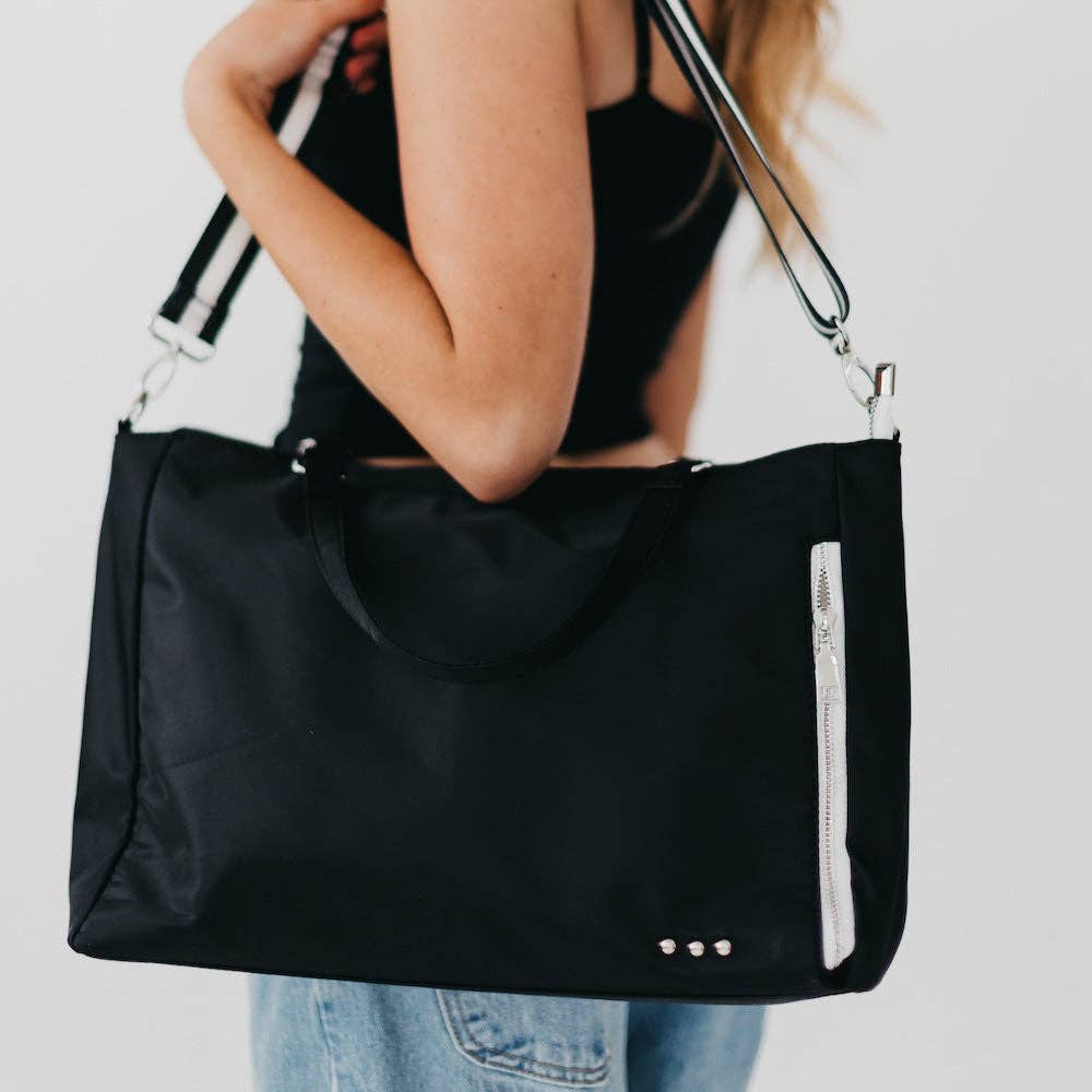 Nina Nylon Organizer Tote Bag: Navy