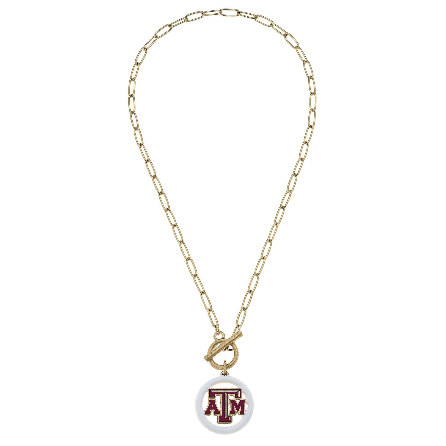 Texas A&amp;M Aggies Logo Enamel T-Bar Necklace