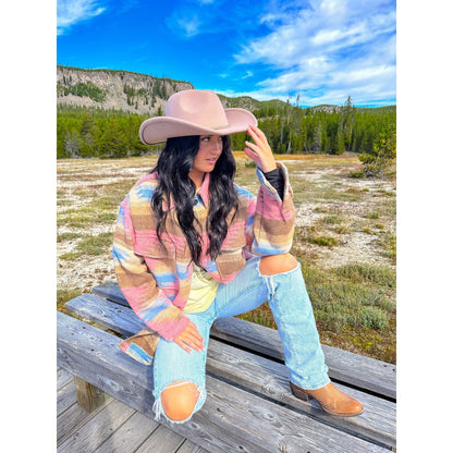 Reno Vegan Fabric Cowboy Hat  Rose