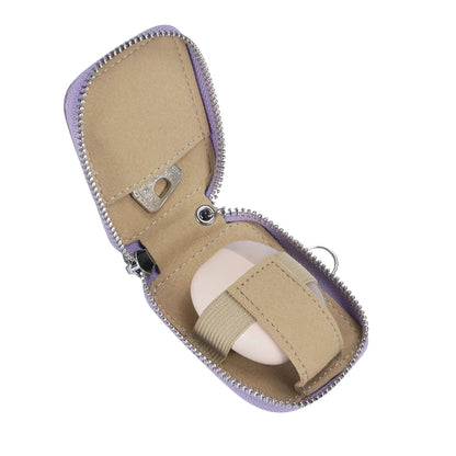 3901 Leather Earphone Pouch with Keychain: Orange