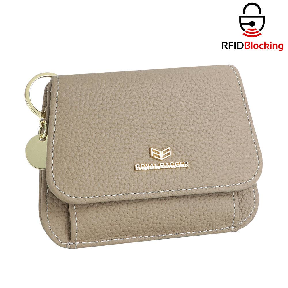 2443 Leather RFID Keychain Wallet: Black