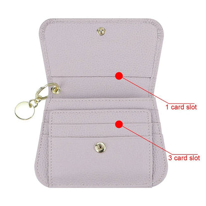 Genuine Leather RFID Keychain Wallet: Orange