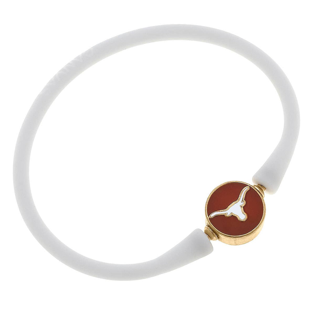 Texas Longhorns Enamel Silicone Bali Bracelet : White