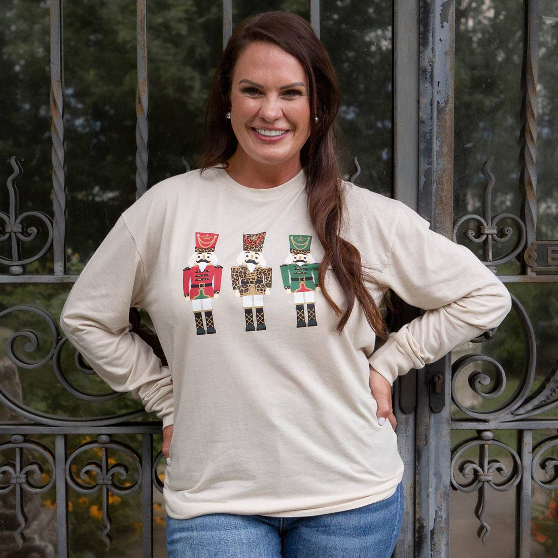 Royal Nutcracker Trio Long Sleeve Crew Neck T-Shirt   Oatmeal/Multi   -Asst.: Medium