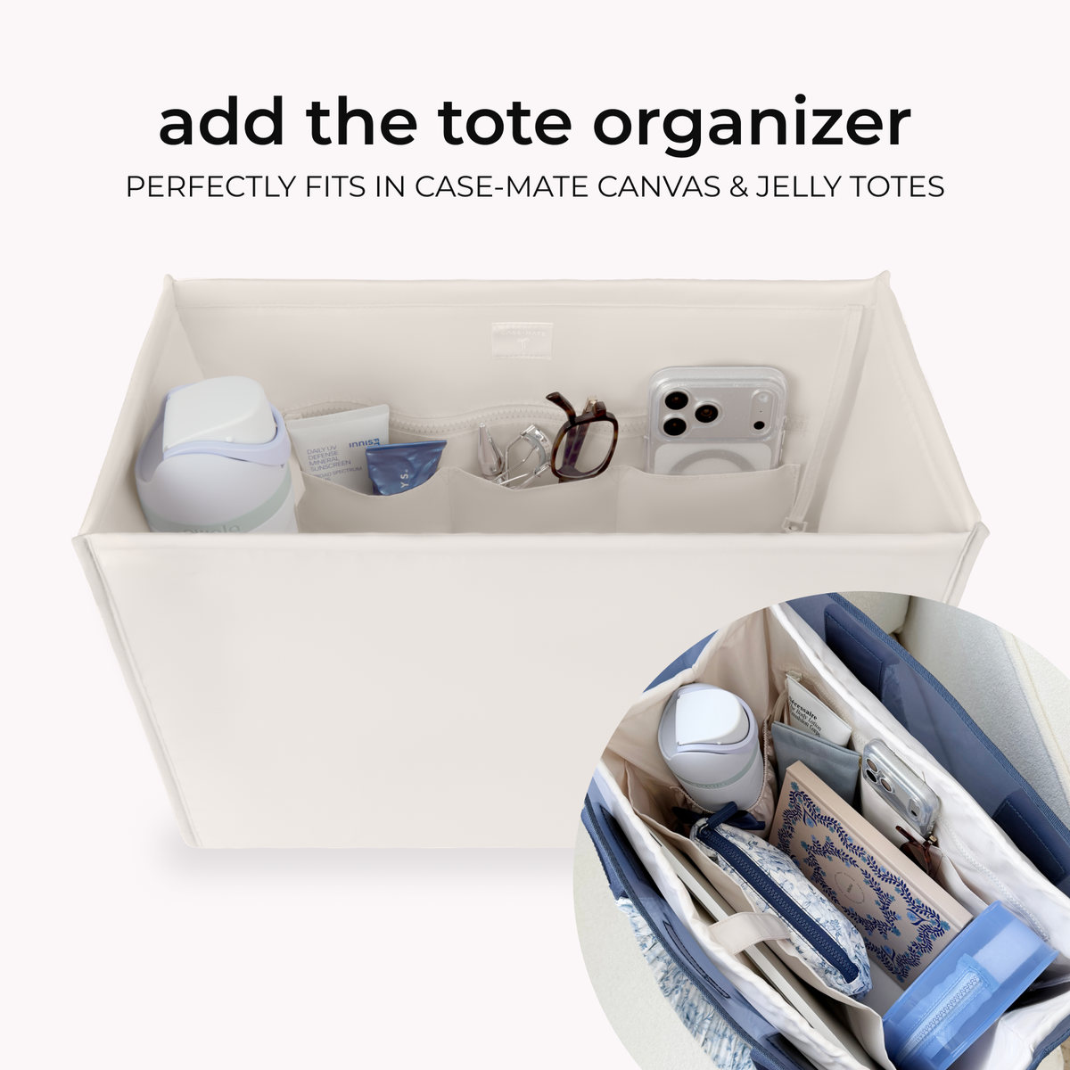 Case-Mate Ecru Raffia Bow Jelly Tote Bag