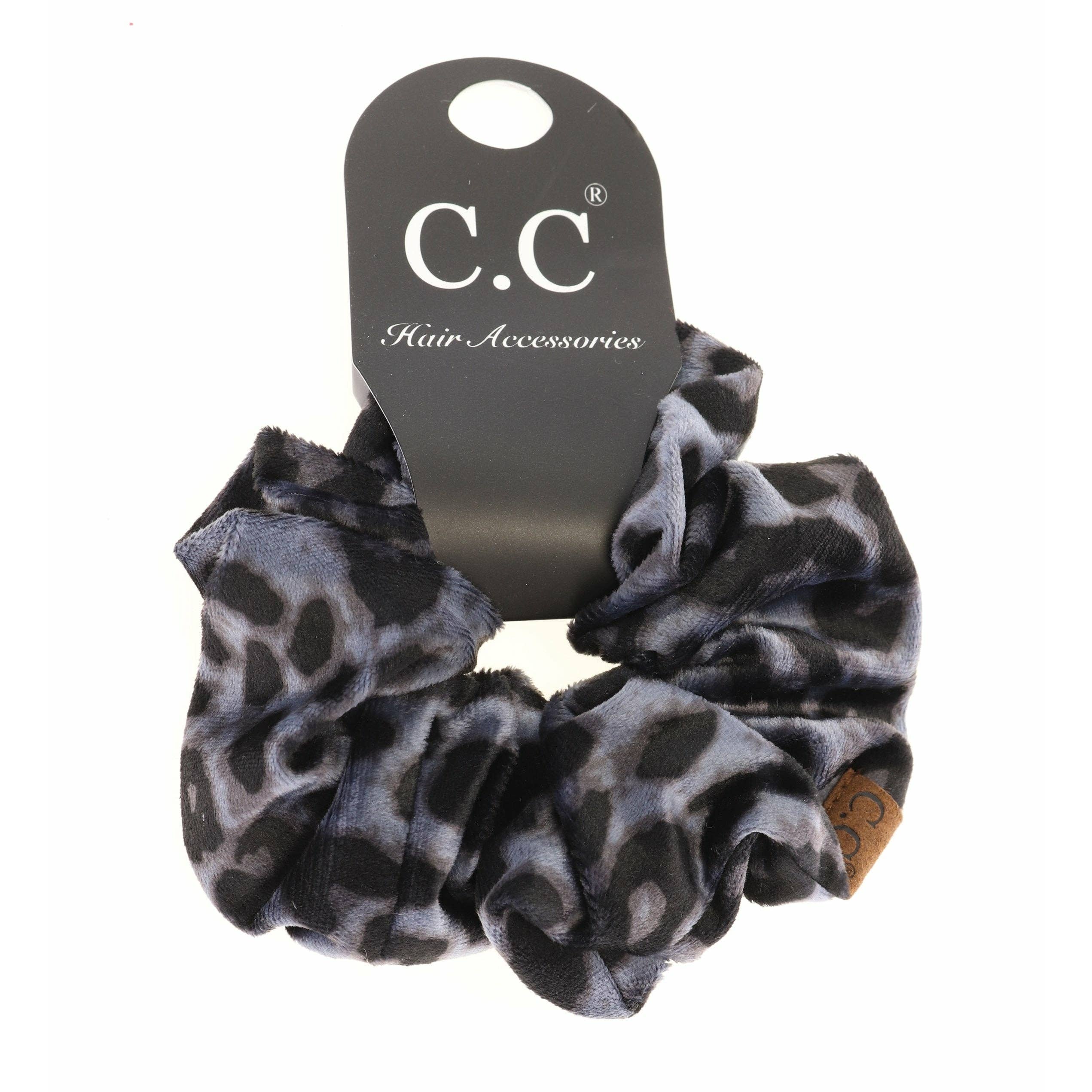 Leopard Print Velvet Ponytail C.C Women&