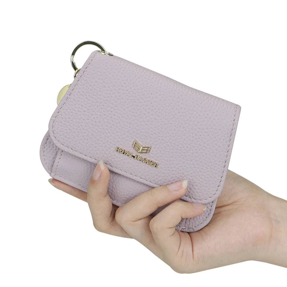 2443 Leather RFID Keychain Wallet: Black
