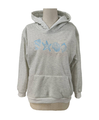 Bow Pattern Floral Hooded Sweatshirt: Pink / M