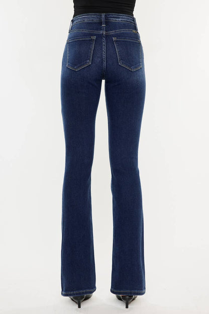 OPEN PACK HIGH RISE BOOTCUT JEANS-KC20004D: DARK / 9/28