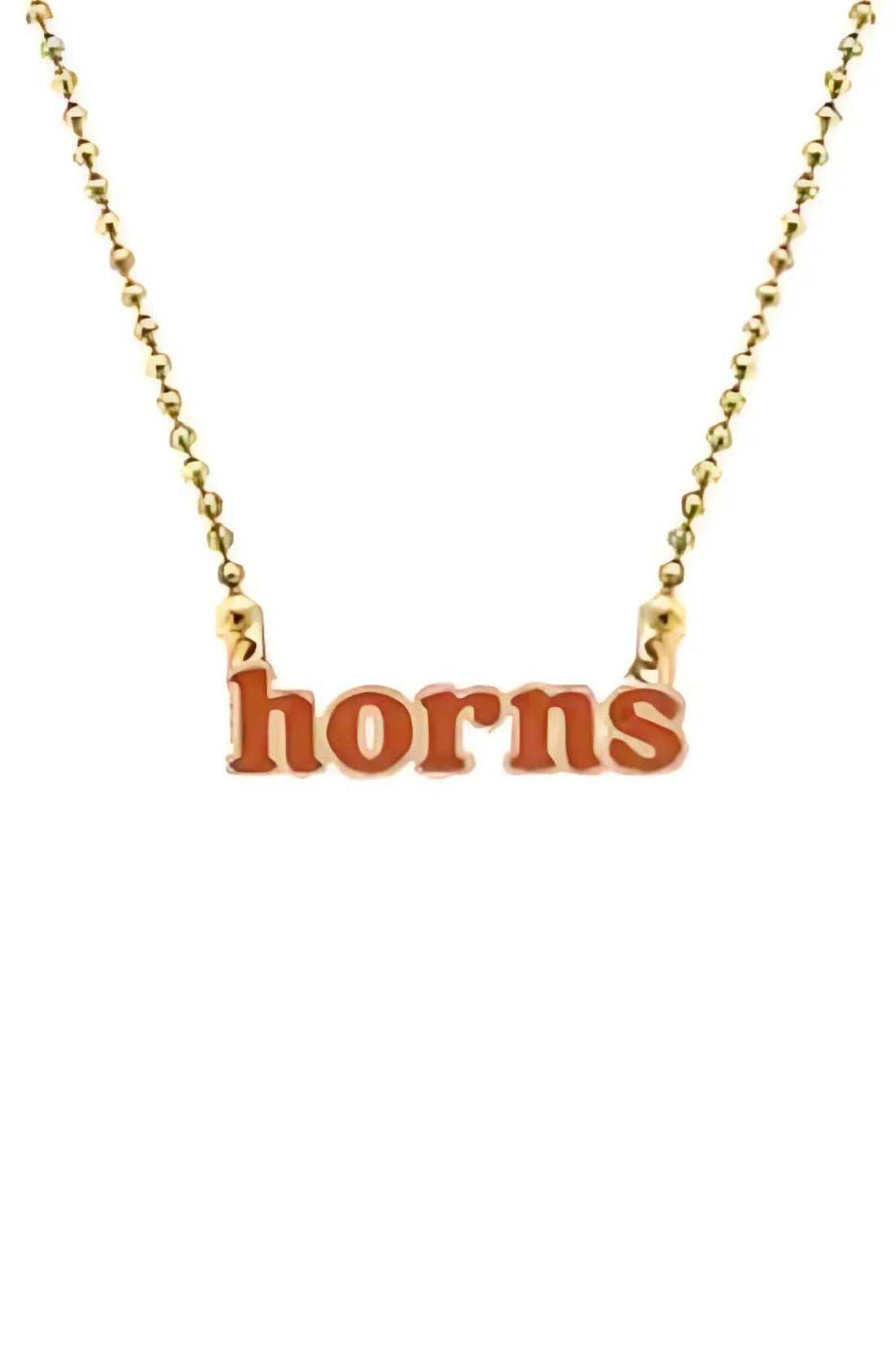 Texas Longhorns Slogan Necklace in Burnt Orange/Shiny Gold
