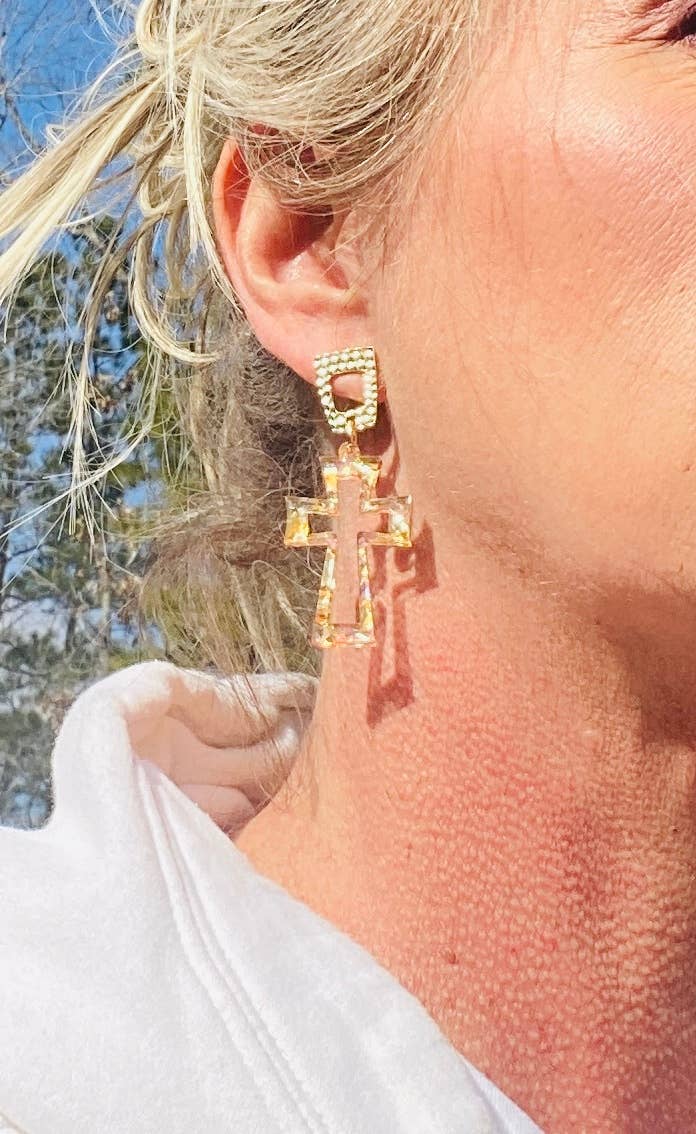 EASTER CRUCIFIX CHUNKY GLITTER EAR CANDY
