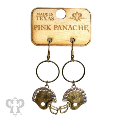 Football helmet earring E104: Silver