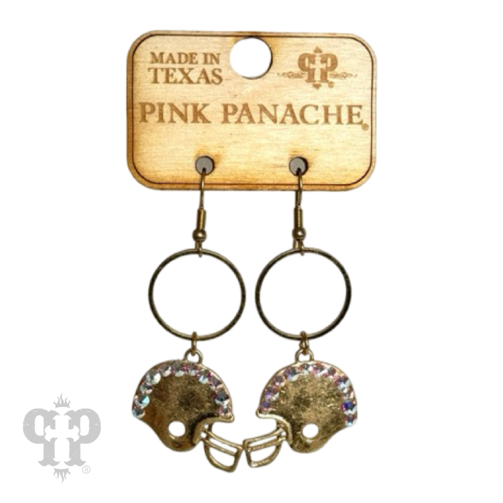 Football helmet earring E104: Gold