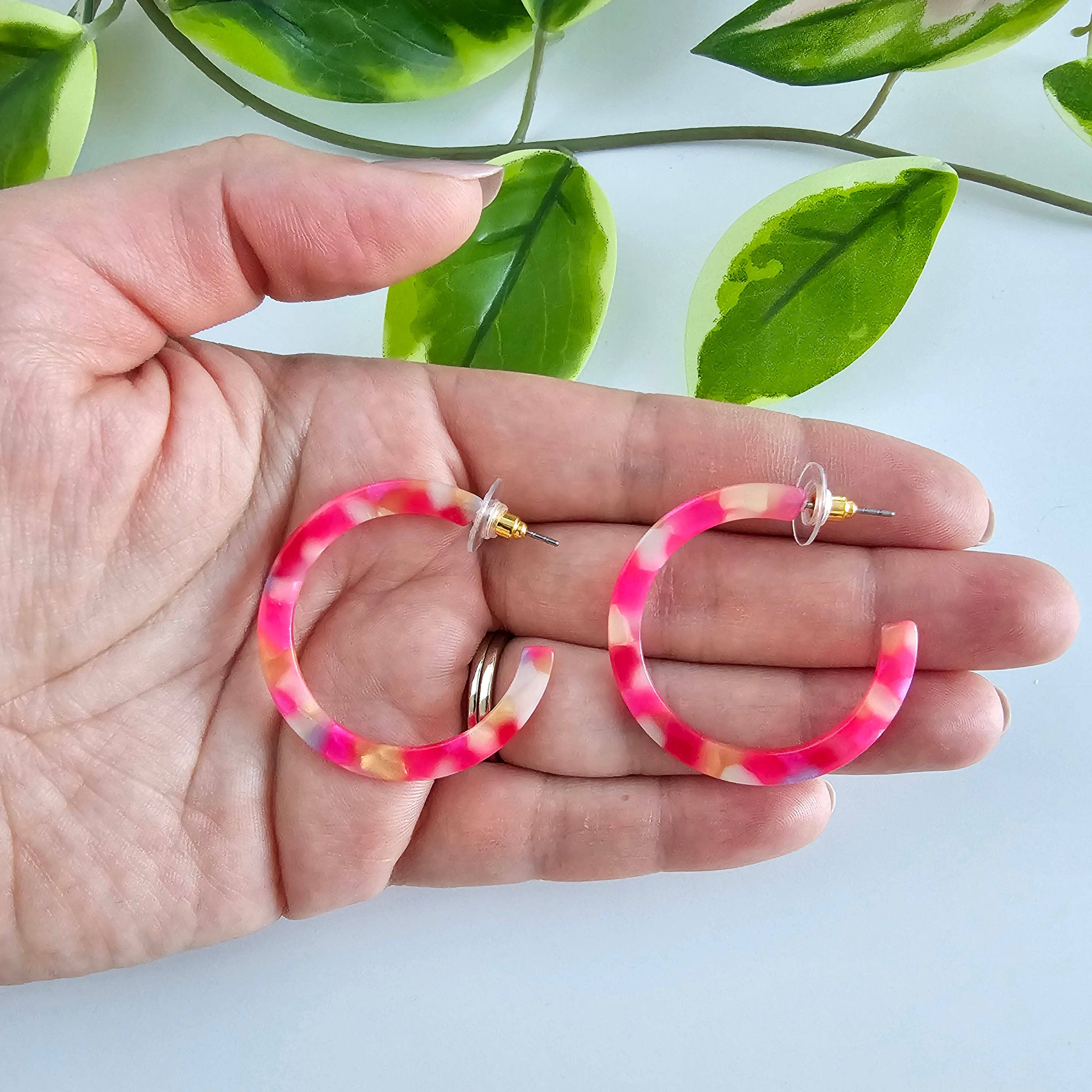 Camy Hoops - Tropical Pink // Earrings, Jewelry, Gifts