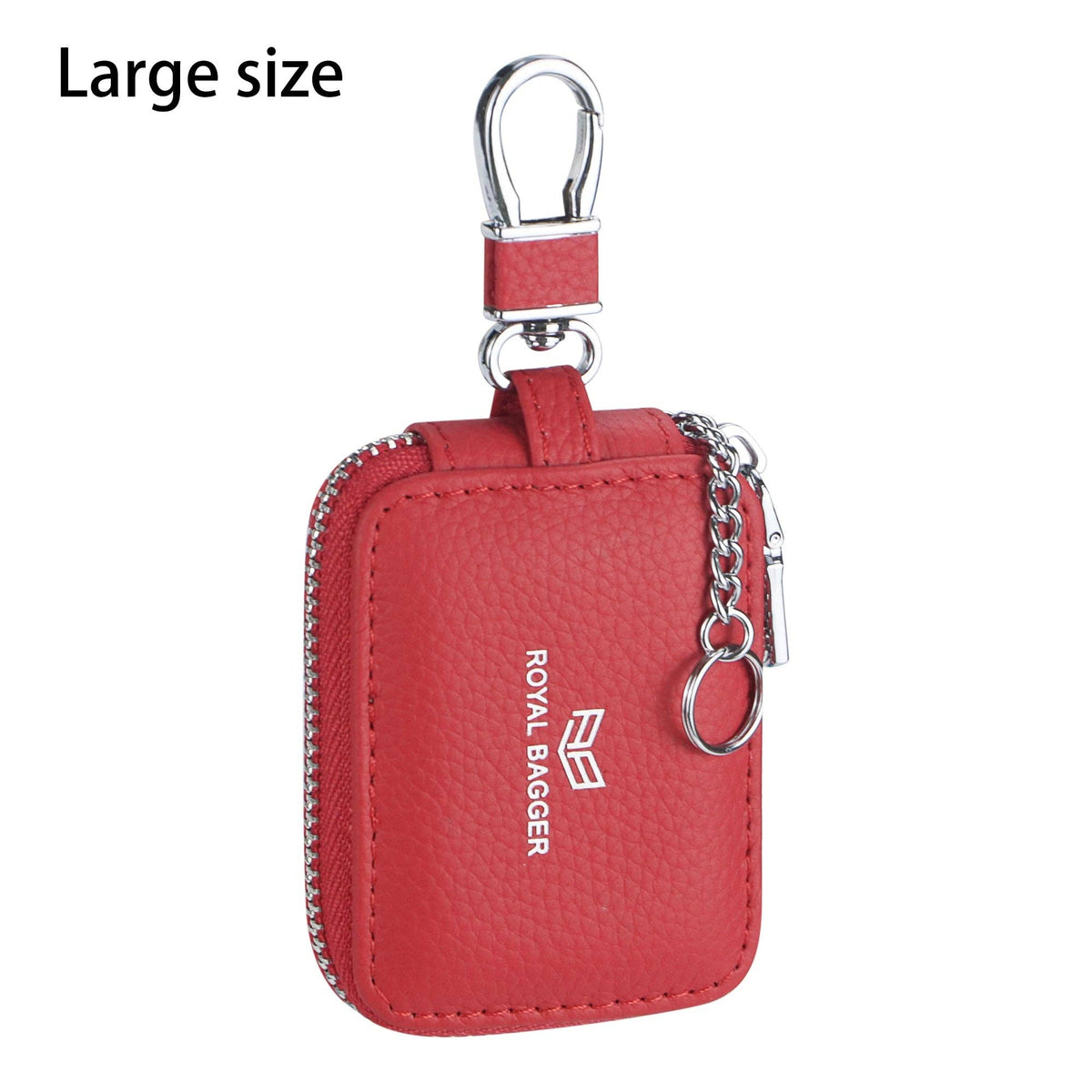 3901 Leather Earphone Pouch with Keychain: Orange