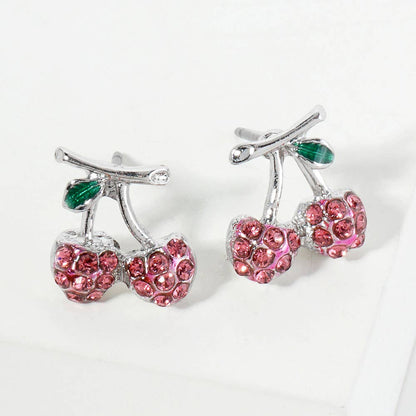 Rhinestone Pave Cherry Stud Earrings
: Fuchsia
