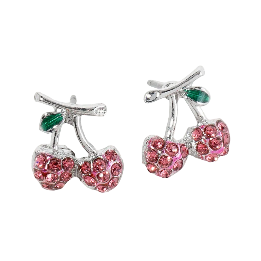 Rhinestone Pave Cherry Stud Earrings
: Fuchsia