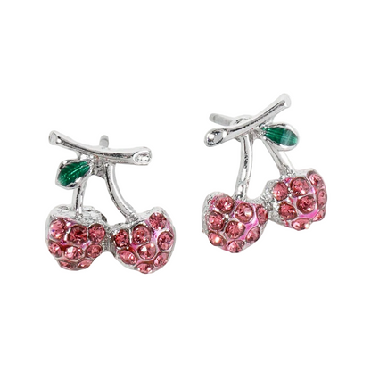 Rhinestone Pave Cherry Stud Earrings
: Fuchsia
