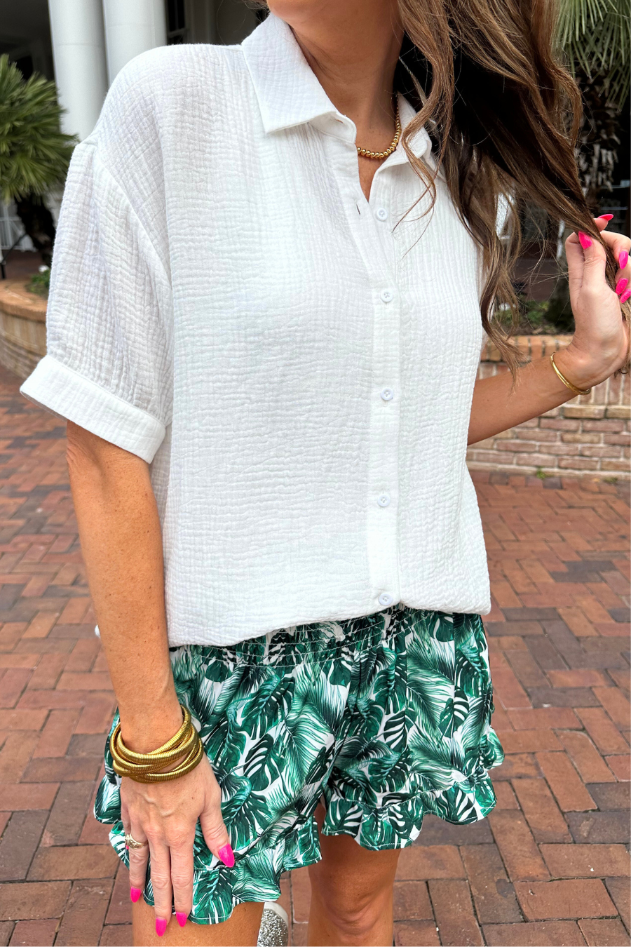 Sawyer Gauze Top, White: White by Jess Lea