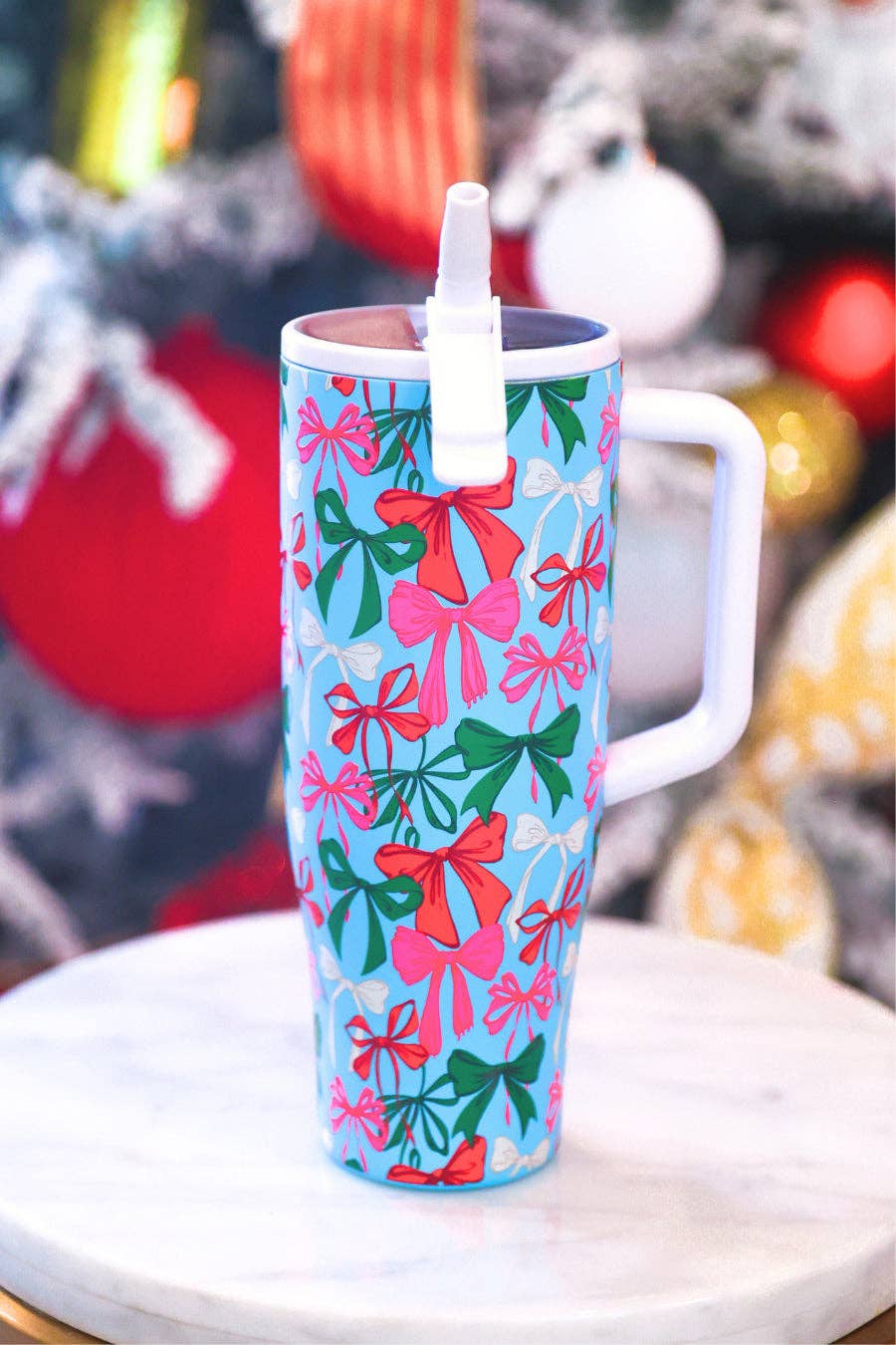 Jess Lea Jingle Bows Tumbler: Multi