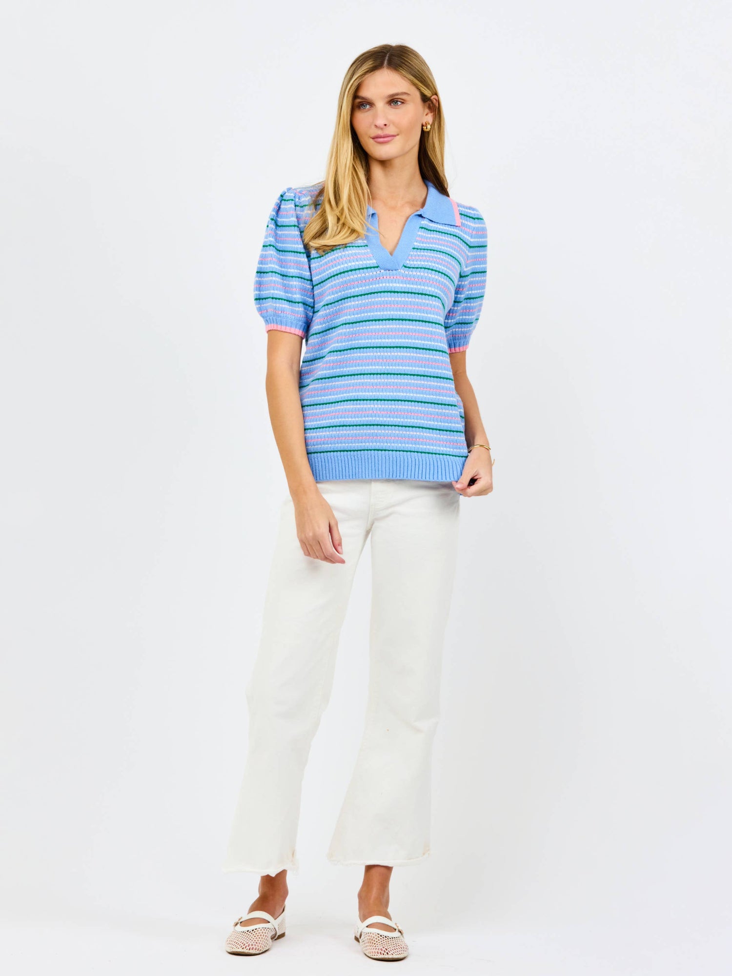 Mary Square Emma Sweater | Blue Multi: SIZE XS
